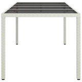 Garden Table White 190 x 90 x 75 cm Poly Rattan 362549