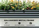 Galvanised Raised Planter with Greenhouse Cover, Metal Raised Garden Bed on Legs with Bed Liner and T3398P555111