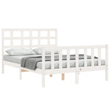 Bed Frame without Mattress White Small Double Solid Wood Pine 3192072