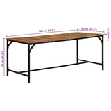 Dining Table 180x90x75 cm Solid Wood Rough Mango 373606