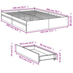 Bed Frame with Drawers without Mattress White 140x200 cm 3280657