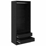 Wardrobe with Drawer Black Oak 80 x 50 x 200 cm Engineered Wood 3403224