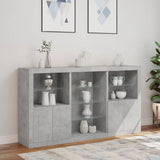 Sideboard with LED Lights Concrete Grey 181.5x37x100 cm 3209180
