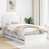 Bed Frame with Storage and Headboard White 90 x 200 cm 3414335