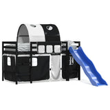 Kids' Loft Bed with Tunnel without Mattress White&Black 80x200cm 3207042