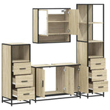 ZNTS 4 Piece Bathroom Furniture Set Sonoma Oak Engineered Wood 3301281