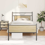 Bed Frame without Mattress Sonoma Oak 100x190 cm Engineered Wood 4106974