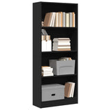 Bookcase Black 60x24x143 cm Engineered Wood 857813