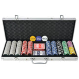 Poker Set with 500 Laser Chips Aluminium 80184