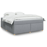 Box Spring Bed with Mattress Light Grey 180x200 cm Fabric 3285394