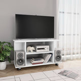 TV Cabinet with Castors White 80x40x45 cm Engineered Wood 800189