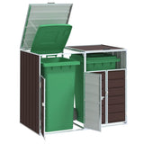 Wheelie Bin Storage for Double Bins Brown 144x81x113 cm Steel 4006178