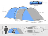 2 Room Tent with Vestibule, Weather-Resistant Camping Tent with Air Vents for Fishing Hiking, Sky T3398P348712