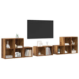 TV Cabinet Set Wall-mounted 8 pcs Old Wood Engineered Wood 3393273