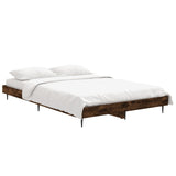 Bed Frame without Mattress Smoked Oak 120x190 cm Small Double Engineered Wood 832298