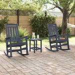 Garden Rocking Chair 3 pcs Navy 38 x 38 x 46cm Plastic 3335815