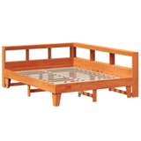 Bookcase Bed without Mattress Wax Brown 140x200cm Solid Wood Pine 3324540