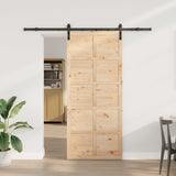 Sliding Door Natural 100 x 208 cm Solid Pine Wood 3445668