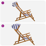 Deck Chair 2 pcs 3 Position Solid Eucalyptus Wood 3407817
