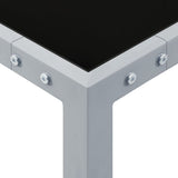 Garden Table 130x130x72 cm Grey Steel and Glass 313086