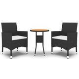 Garden Bistro Set Black, Cream White 3095907