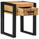 ZNTS Side Table 40x40x50 cm Solid Rough Wood Mango 4016712