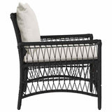 Garden Chair with Cushion Black 73 x 61 x 77 cm Poly Rattan 42006217
