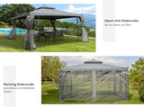 3 Garden Gazebo Double Top Outdoor Canopy Patio Event Party Wedding Tent Backyard Sun Shade T3398P317565