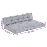 Sofa Cushion 2 pcs Grey Fabric 4019099