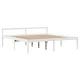 Bookcase Bed without Mattress White 200x200 cm Solid Wood Pine 3321978
