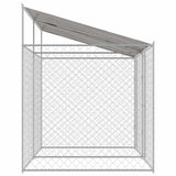 Dog Cage with Roof Silver 400 x 200 x 256 cm Steel and PE 3368298