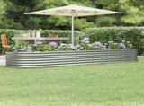 Garden Raised Bed Galvanised Steel 296x80x36 cm Silver 318927