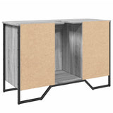Bathroom Sink Cabinet Grey Sonoma 91x35x60 cm Engineered Wood 848667
