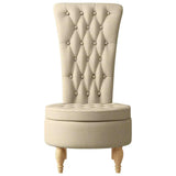 Slipper Chair Cream 56.5 x 70 x 110 cm Fabric 42020684
