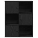 Bookcase Black Oak 60x24x76.5 cm Engineered Wood 860383