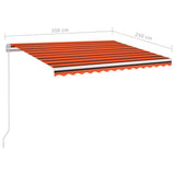 Manual Retractable Awning with LED 350x250 cm Orange and Brown 3068885