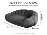 2 Seater Plush Bean Bag Sofa, Gray Shiny Silver Speck Oversized Lazy Couch, High Density Sponge T5592P539594