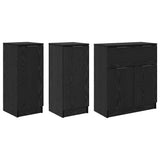 Sideboard with Drawer 3 pcs Black oak Engineered Wood 3416163