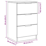 Bedside Cabinet Black Oak 40 x 65 x 65 cm Engineered Wood 862767
