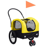2-in-1 Pet Bike Trailer & Jogging Stroller Yellow and Black 92439