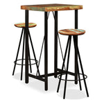 Bar Set 3 Pieces Solid Reclaimed Wood 275140