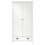 2-Door Wardrobe Hill White 89x50x170 cm Solid Pine Wood 288948