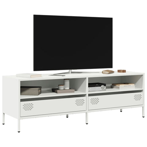 ZNTS TV Cabinet White 135x39x43.5 cm Cold-rolled Steel 851339