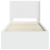Bed Frame with Storage and Headboard White 90 x 200 cm 3413893