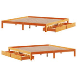 Bed Frame with Drawers without Mattress Wax Brown 180x200 cm Super King 3301967