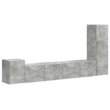 TV Cabinet Set Wall-mounted 3 pcs Concrete Grey Engineered Wood 3409018