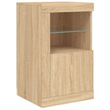 Side Cabinets with LED Lights 2 pcs Sonoma Oak Engineered Wood 836635