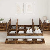 Storage Bed Frame with Drawer Smoked Oak 180 cm Engineered Wood 3335665