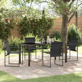 Garden Dining Set 5 pcs Black Textilene & & Powder-coated steel 3379343