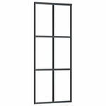 Sliding Door with Hardware Set Black 90x205 cm ESG Glass 3375785